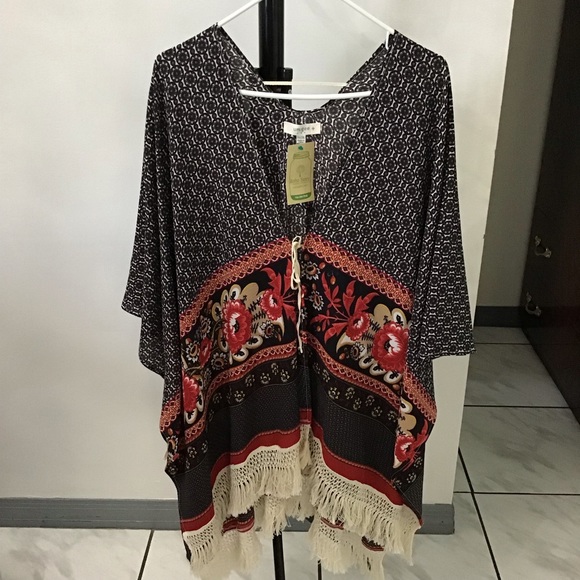 ππBoho-Chic Umgee Fringed Shawl - Picture 5 of 8